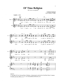 page one of Ol' Time Religion (SSA Choir)