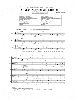 page one of O Magnum Mysterium (SSATB Choir)