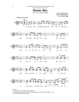 page one of Danny Boy (SSAA Choir)