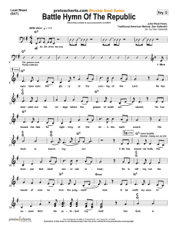 page one of Battle Hymn of the Republic (Lead Sheet / Fake Book)