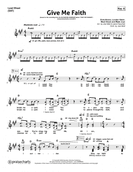 page one of Give Me Faith (Lead Sheet / Fake Book)