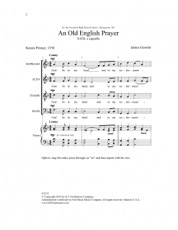 page one of An Old English Prayer (SATB Choir)