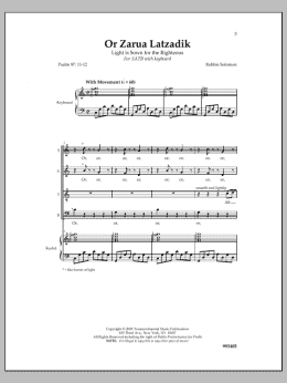 page one of Or Zarua (SATB Choir)