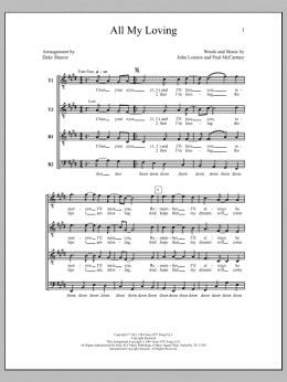 page one of All My Loving (arr. Deke Sharon) (TTBB Choir)