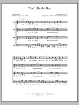 page one of That'll Be The Day (TTBB Choir)