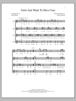 page one of Girls Just Want to Have Fun (arr. Deke Sharon) (SSAA Choir)