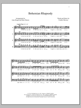 page one of Bohemian Rhapsody (arr. Deke Sharon) (SATB Choir)