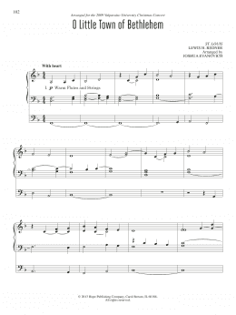 page one of O Little Town of Bethlehem (Organ)