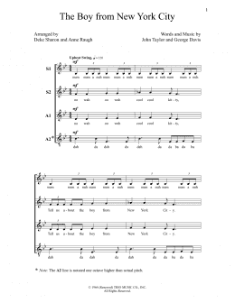 page one of The Boy From New York City (SSAA Choir)
