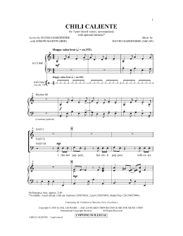 page one of Chili Caliente (3-Part Mixed Choir)
