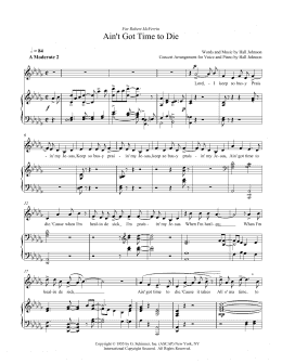 page one of Ain't Got Time to Die (D-flat) (Piano & Vocal)