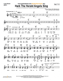 page one of Hark The Herald Angels Sing (Lead Sheet / Fake Book)