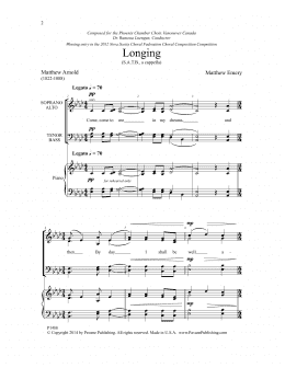 page one of Longing (SATB Choir)