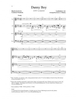 page one of Danny Boy (arr. Kevin A. Memley) (SATB Choir)