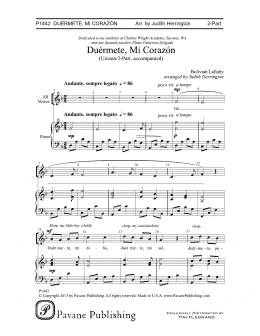 page one of Duermete, Mi Corazon (2-Part Choir)