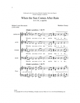 page one of When the Sun Comes After Rain (SATB Choir)