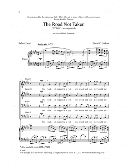 page one of The Road Not Taken (TTBB Choir)