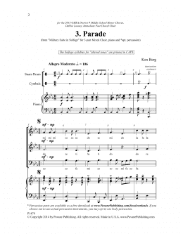 page one of Parade (3-Part Mixed Choir)