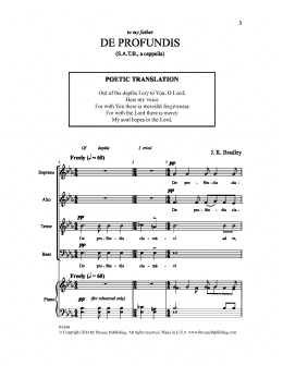 page one of De Profundis (SATB Choir)