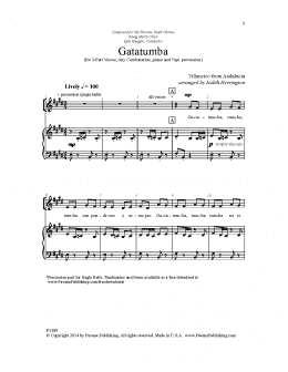page one of Gatatumba (3-Part Mixed Choir)