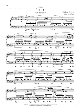 page one of Etude in E-flat minor, Op. 10, No. 6 (Piano Solo)