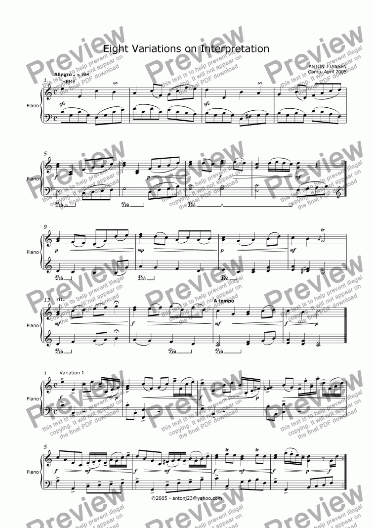 page one of Eight Variations on Interpretation