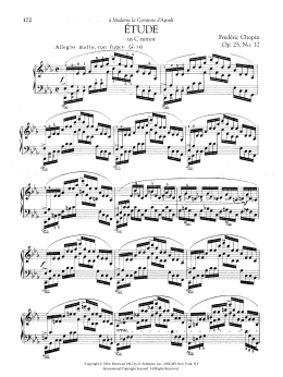 page one of Etude in C minor, Op. 25, No. 12 (Piano Solo)