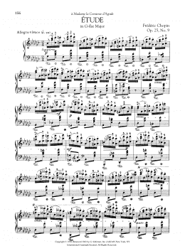 page one of Etude in G-flat Major, Op. 25, No. 9 (Piano Solo)