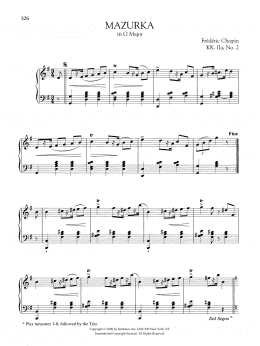 page one of Mazurka in G Major, KK. IIa, No. 2 (Piano Solo)
