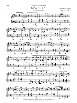 page one of Mazurka in F-sharp minor, Op. 30, No. 2 (Piano Solo)