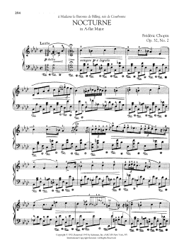 page one of Nocturne in A-flat Major, Op. 32, No. 2 (Piano Solo)