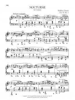 page one of Nocturne in G minor, Op. 37, No. 1 (Piano Solo)