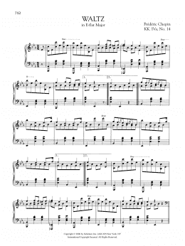 page one of Waltz in E-flat Major, KK. IVa, No. 14 (Piano Solo)