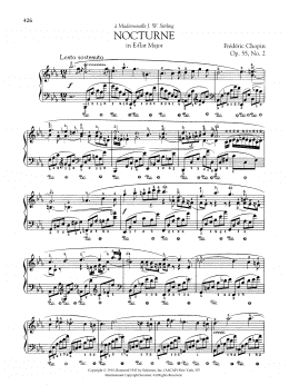 page one of Nocturne in E-flat Major, Op. 55, No. 2 (Piano Solo)