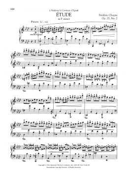 page one of Etude in F minor, Op 25, No. 2 (Piano Solo)