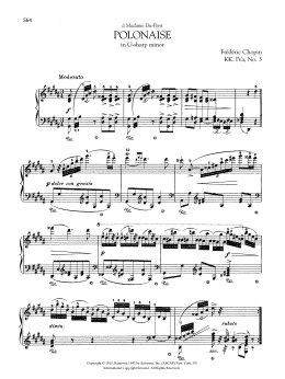 page one of Polonaise in G-sharp minor, KK. IVa, No. 3 (Piano Solo)