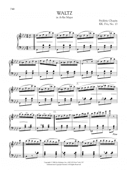 page one of Waltz in A-flat Major, KK. IVa, No. 13 (Piano Solo)