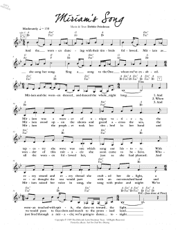 page one of Miriam's Song (Lead Sheet / Fake Book)