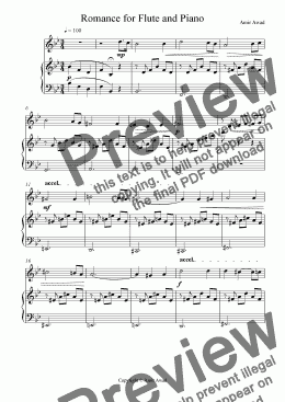 page one of Romance for Flute and Piano