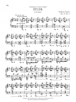 page one of Etude in E minor, Op. 25, No. 5 (Piano Solo)