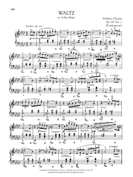 page one of Waltz in A-flat Major, Op. 69, No. 1 (Posthumous) (Piano Solo)