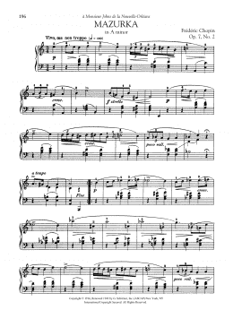 page one of Mazurka in A minor, Op. 7, No. 2 (Piano Solo)