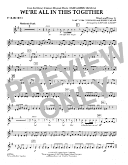 page one of We're All In This Together (from High School Musical) - Bb Clarinet 2 (Concert Band)