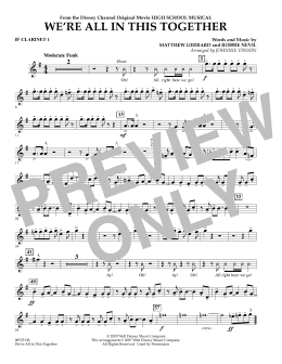 page one of We're All In This Together (from High School Musical) - Bb Clarinet 1 (Concert Band)