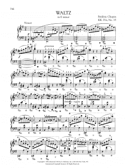 page one of Waltz in E minor, KK. IVa, No. 15 (Piano Solo)
