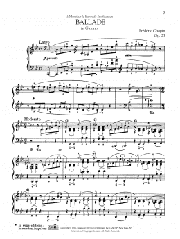 page one of Ballade in G minor, Op. 23 (Piano Solo)