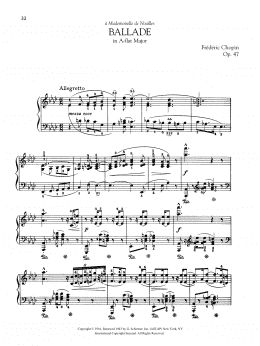 page one of Ballade in A-flat Major, Op. 47 (Piano Solo)