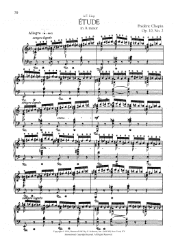 page one of Etude in A minor, Op. 10, No. 2 (Piano Solo)