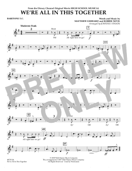 page one of We're All In This Together (from High School Musical) - Baritone T.C. (Concert Band)