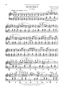 page one of Mazurka in C Major, Op. 24, No. 2 (Piano Solo)